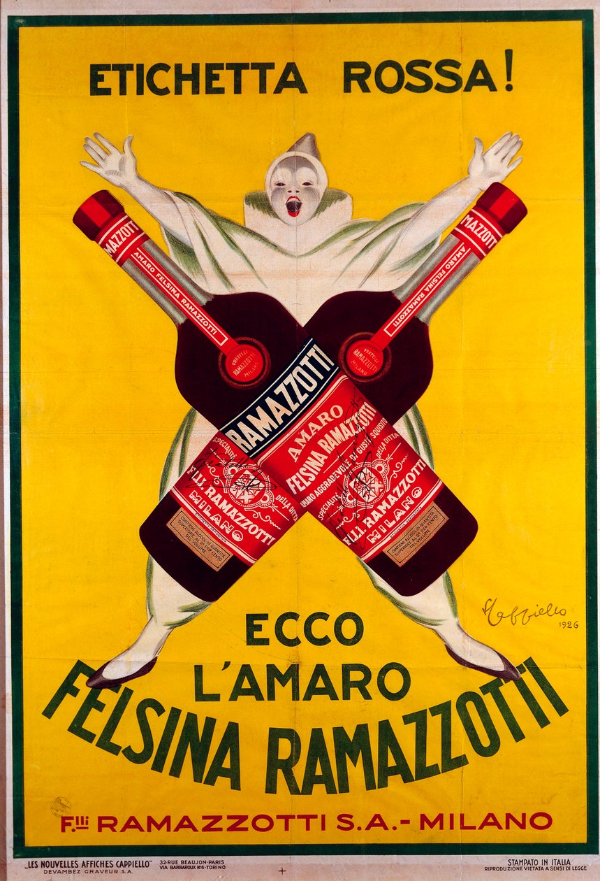 juliste juomalle Amaro (Amer) felsina Ramazzotti tekijältä Leonetto Cappiello