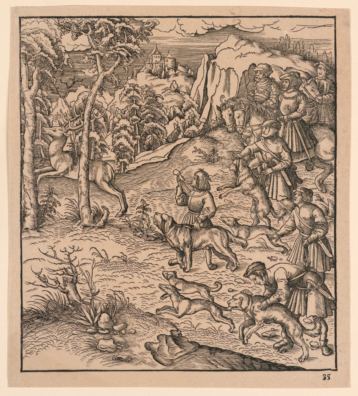 Stag Hunt, "Der Weisskunig" tekijältä Leonhard Beck