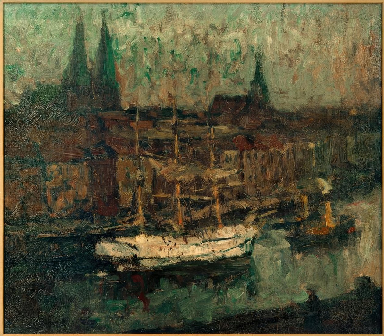 Barck im Lübecker Hafen tekijältä Leonhard Sandrock