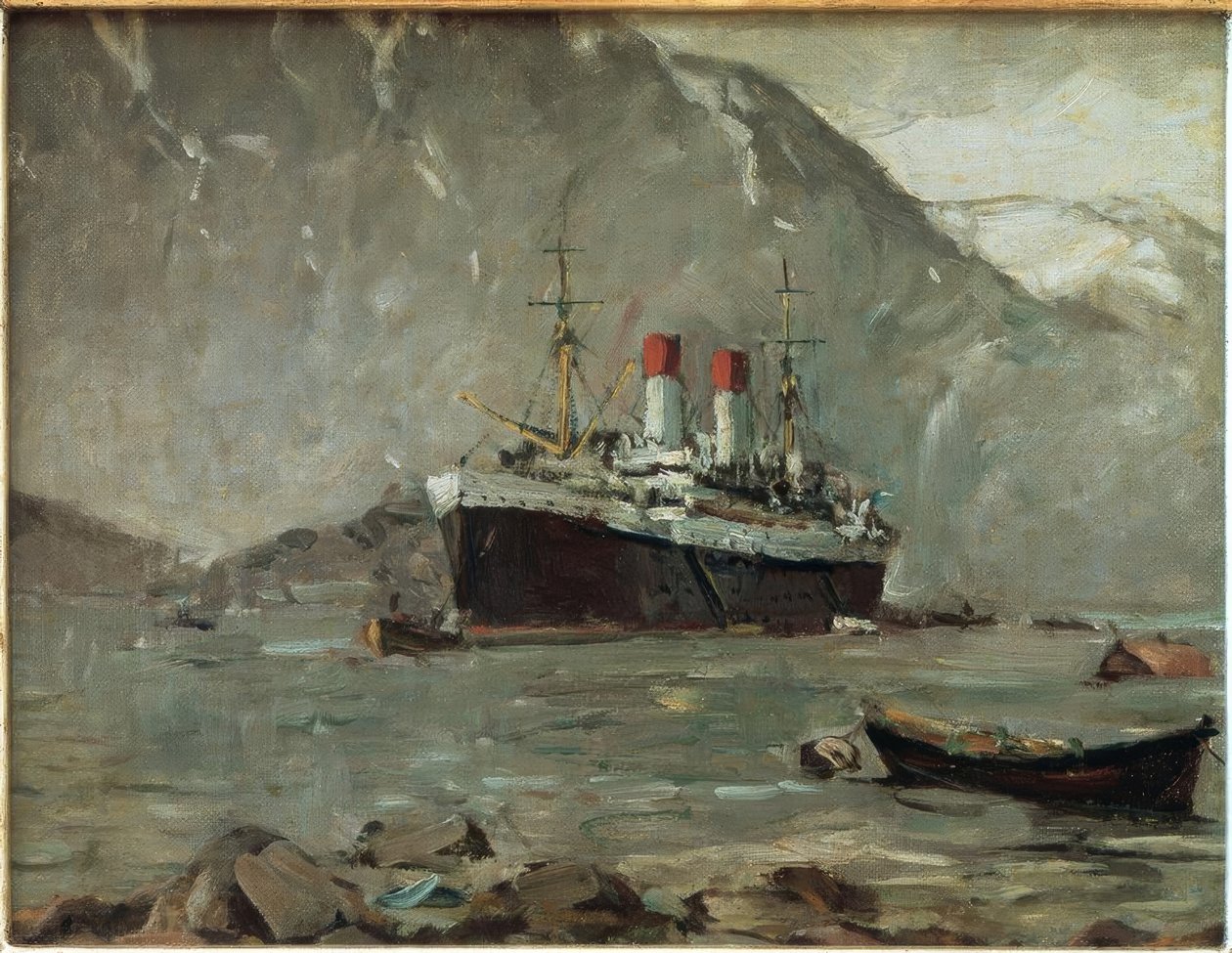 Passagierdampfer der Hamburg-Süd in einem norwegischen Fjord tekijältä Leonhard Sandrock