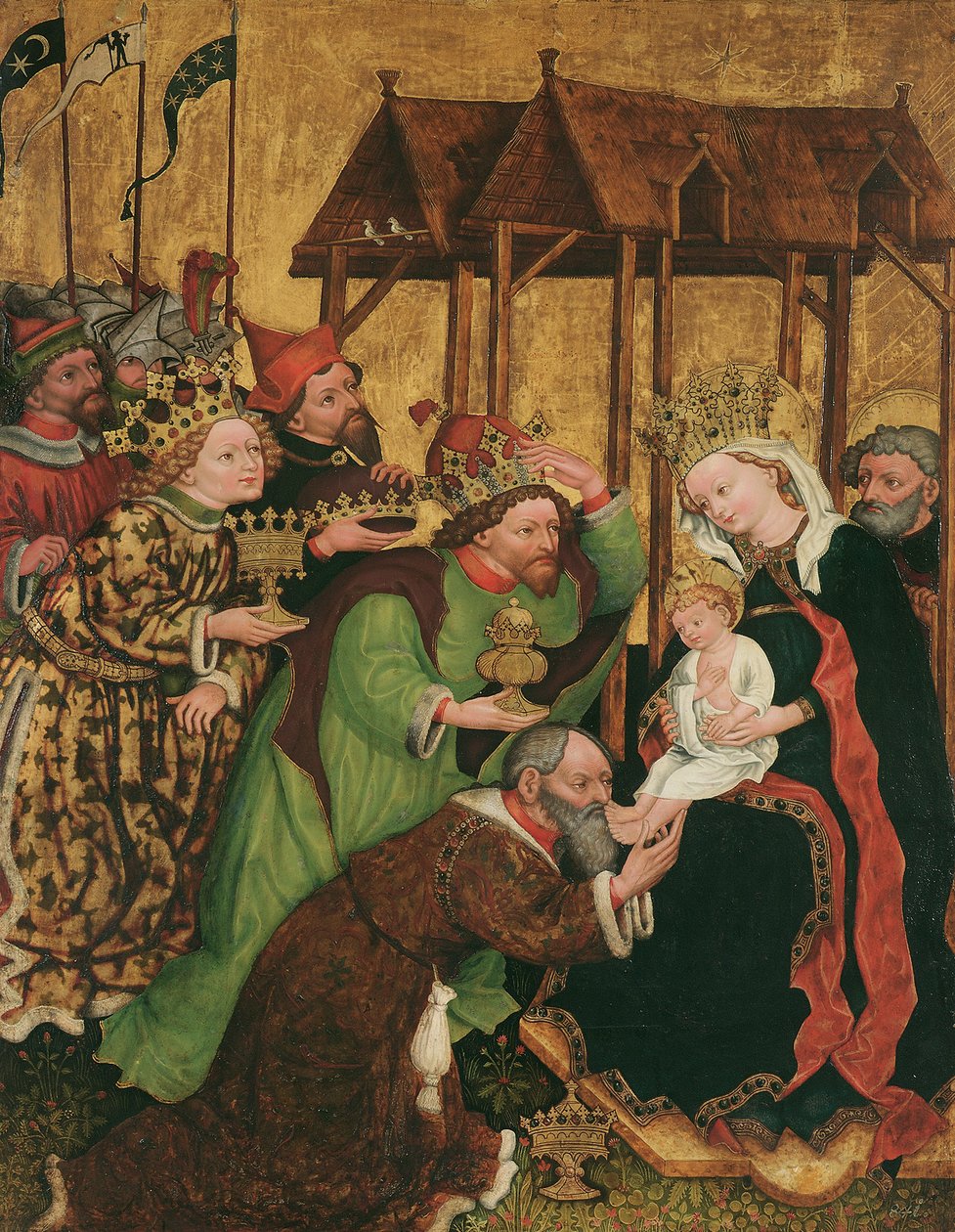 Adoration of the Magi (sisällä); Joosefin vaali ja Marian häät (ulkopuoli) tekijältä Leonhard von Brixen (Lienhart Scherhauff)