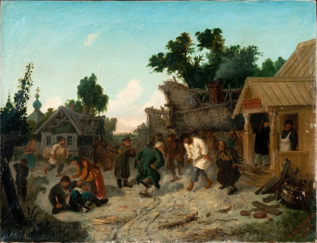 Tavernassa, 1886 tekijältä Leonid Ivanovich Solomatkin