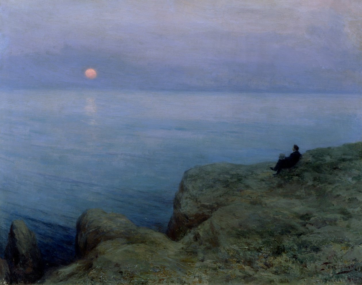 Aleksanteri Puškin (1799-1837) Meren rannalla, 1896 tekijältä Leonid Osipovic Pasternak