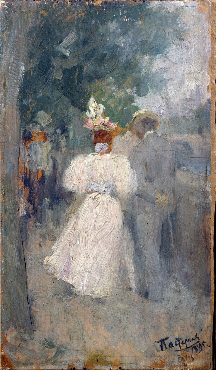 Pariisilainen bulevardi. Leonid Osipovich Pasternakin (1862-1945) maalaus tekijältä Leonid Osipovic Pasternak