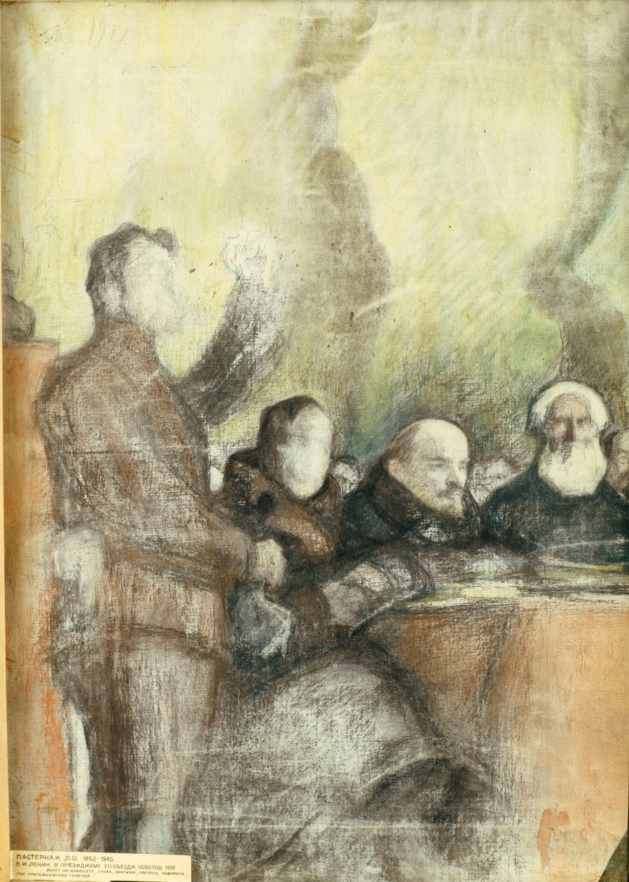 Lenin Neuvostoliiton seitsemännessä kokovenäläisessä kongressissa joulukuussa 1919 1919 tekijältä Leonid Osipovic Pasternak