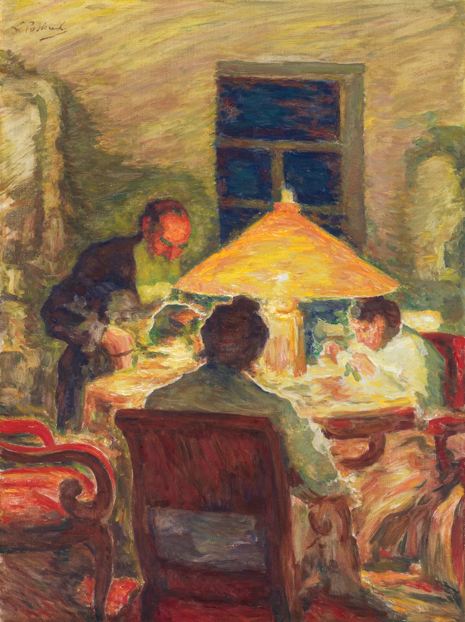 Leo Tolstoi perheineen, Pasternak, Leonid Osipovich (1862-1945). Öljy kankaalle tekijältä Leonid Osipovic Pasternak