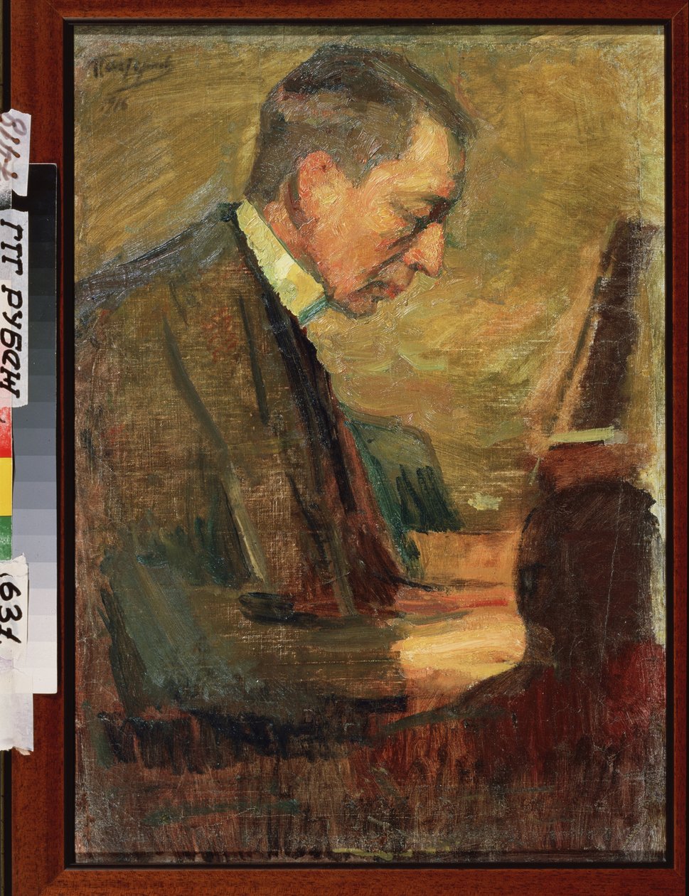 Muotokuva säveltäjä Sergei (Serguei) Rahmaninovista (Serge Rahmaninov tai Rakhmaninov) (1873-1943). Leonid Osipovich Pasternakin (1862-1945) teos, öljy kankaalle tekijältä Leonid Osipovic Pasternak