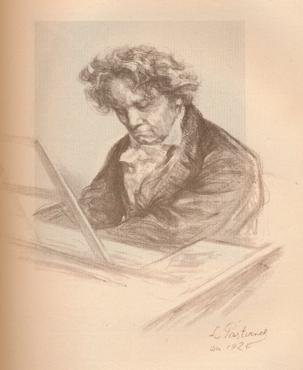 Beethovenin muotokuva, 1920 tekijältä Leonid Osipovic Pasternak
