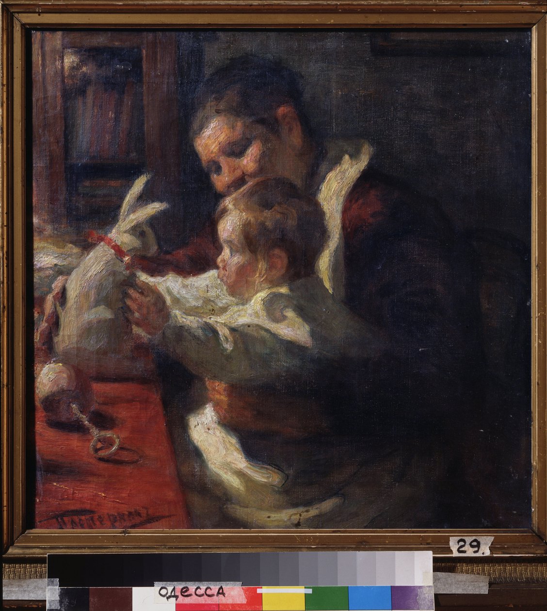 Jänis. Sairaanhoitaja lapsen kanssa. Maalaus Leonid Osipovich Pasternak (1862-1945), öljy kankaalle tekijältä Leonid Osipovic Pasternak