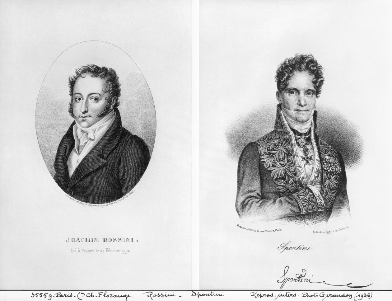 Gioacchino Rossini (1792-1868) ja Gaspare Spontini (1774-1851) Ambroise Tardieun (1788-1841) ja Gregoire et Deneux