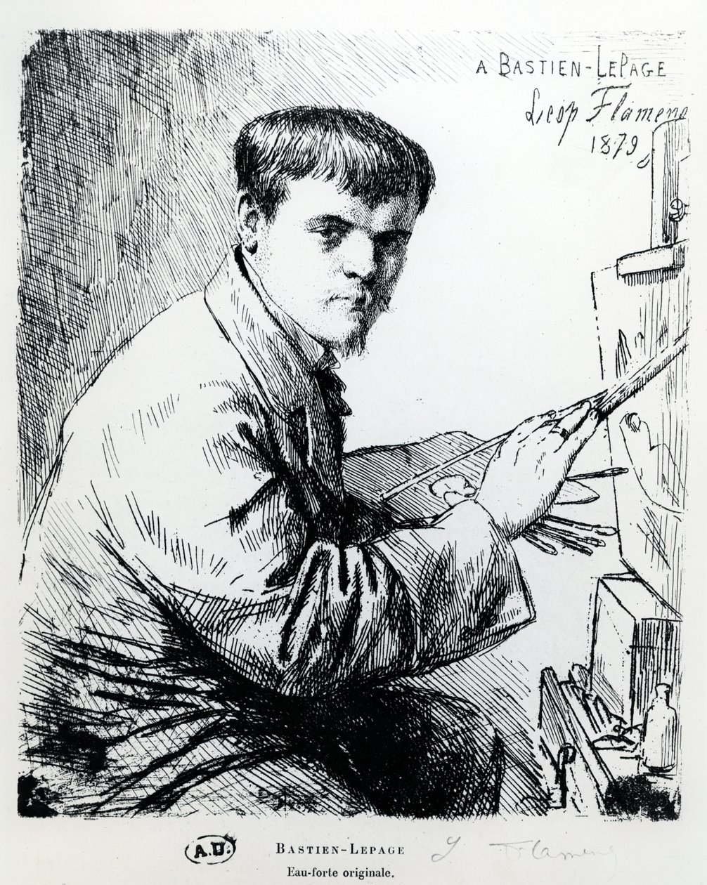 Jules Bastien-Lepagen muotokuva, 1879 tekijältä Leopold Flameng