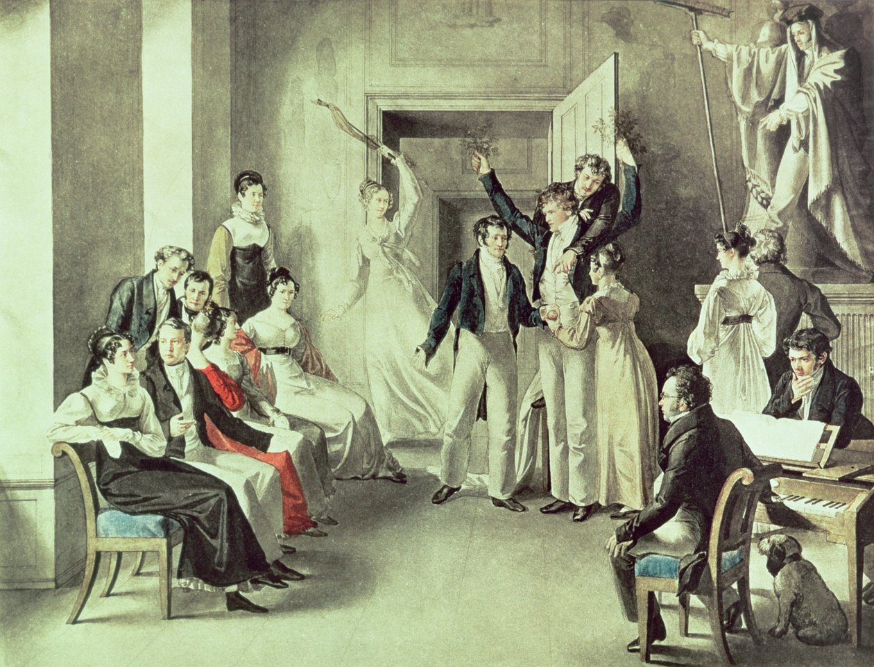 Franz Peter Schubertin (1797-1828) perhe pelaa pelejä tekijältä Leopold Kupelwieser