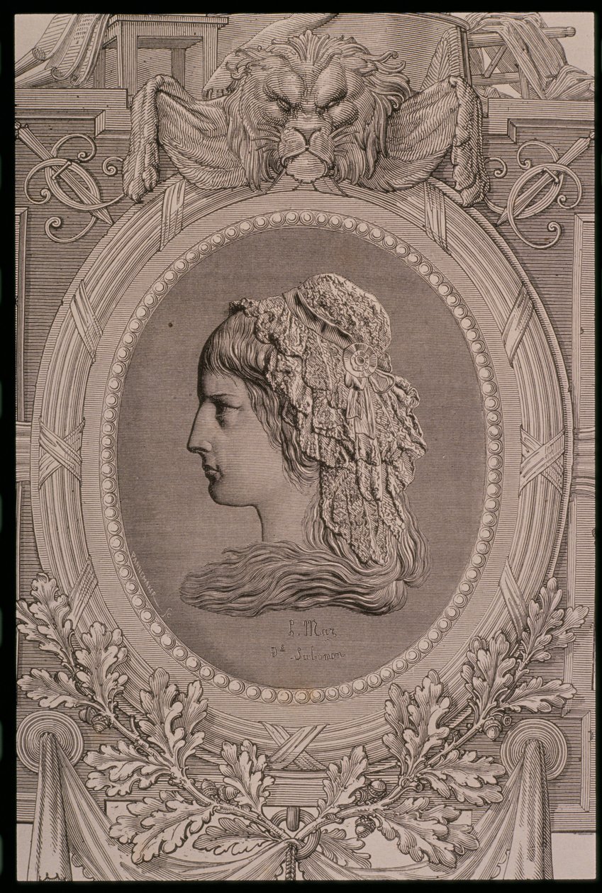 Charlotte Corday (1768-93), kaiverrus Stephane Pannemaker (1847-1930) tekijältä Leopold Mar