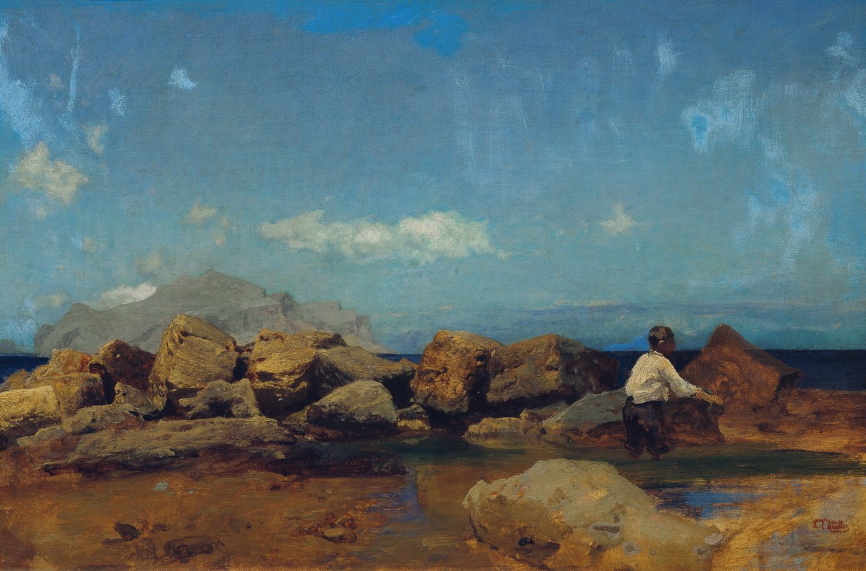Costa del mar amb el Monte Pellegrino a Palermofinnish tekijältä Leopold Carl Muller