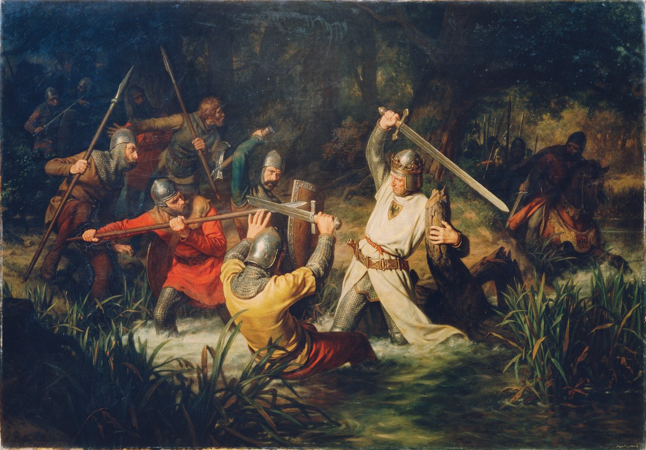 Habsburgin Rudolf hengenvaarassa, 1872. tekijältä Leopold Edler von Löffler Radymno
