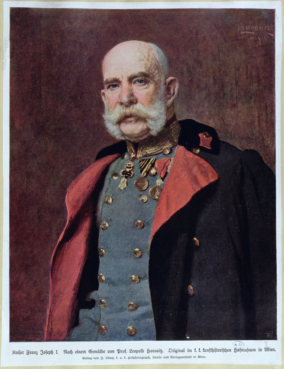 Keisari Franz Joseph I:n (1830-1916) muotokuva 1904-5 tekijältä Leopold Horovitz