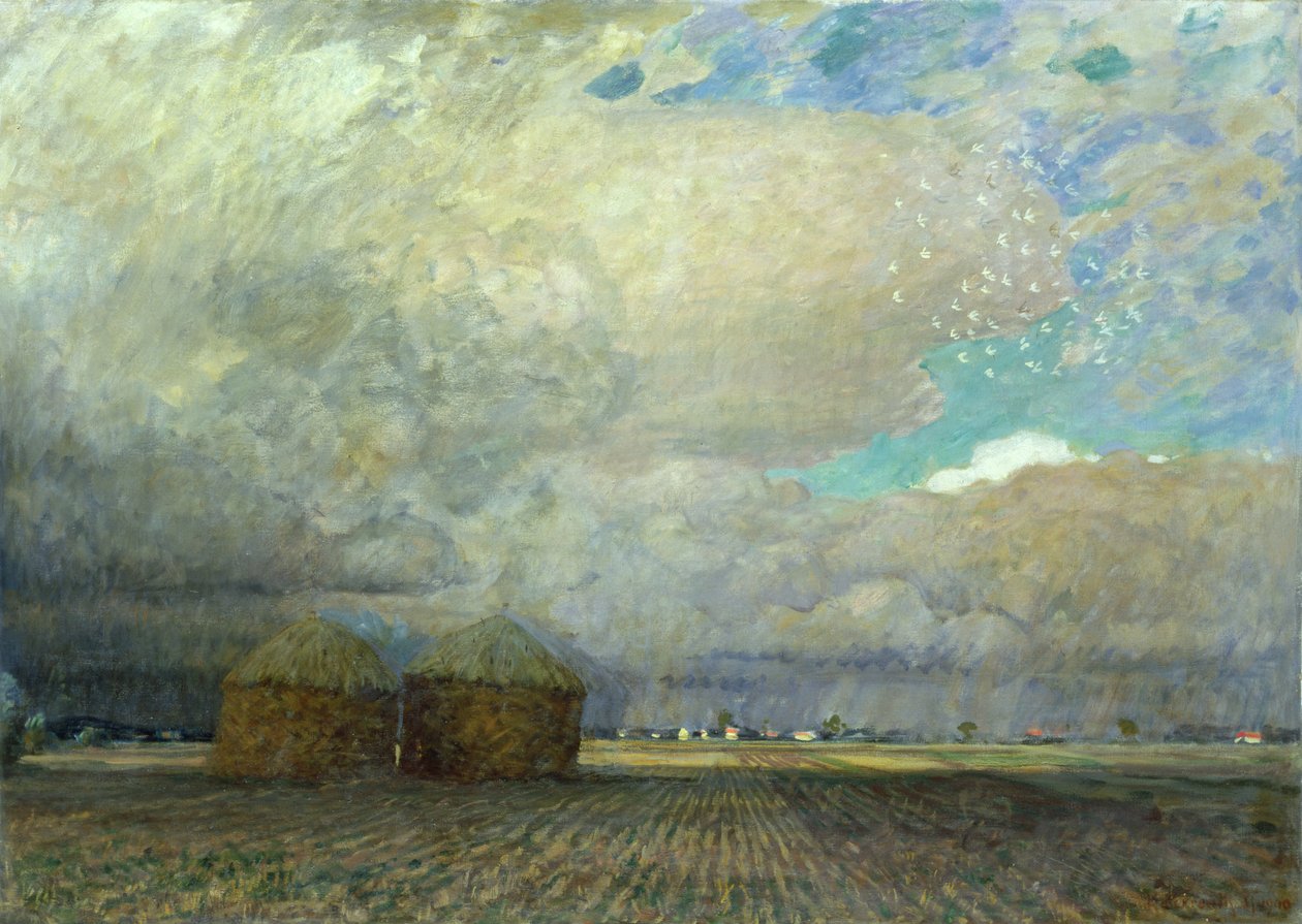 Maisema mökeillä, 1900 tekijältä Leopold Karl Walter von Kalckreuth