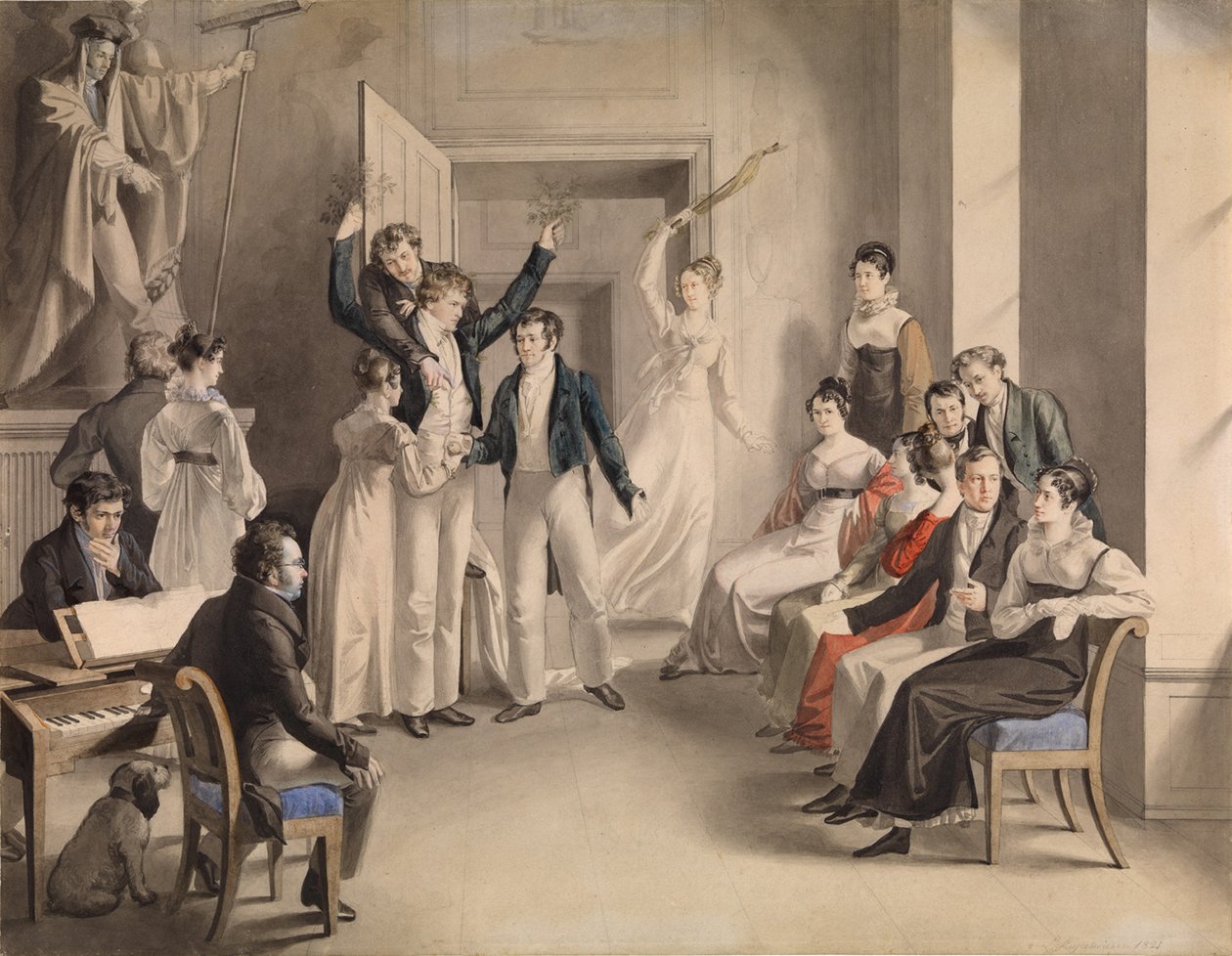 Franz Schubert 1797-1828. Schubertian bilepeli Atzenbruggissa, 1821 tekijältä Leopold Kupelwieser