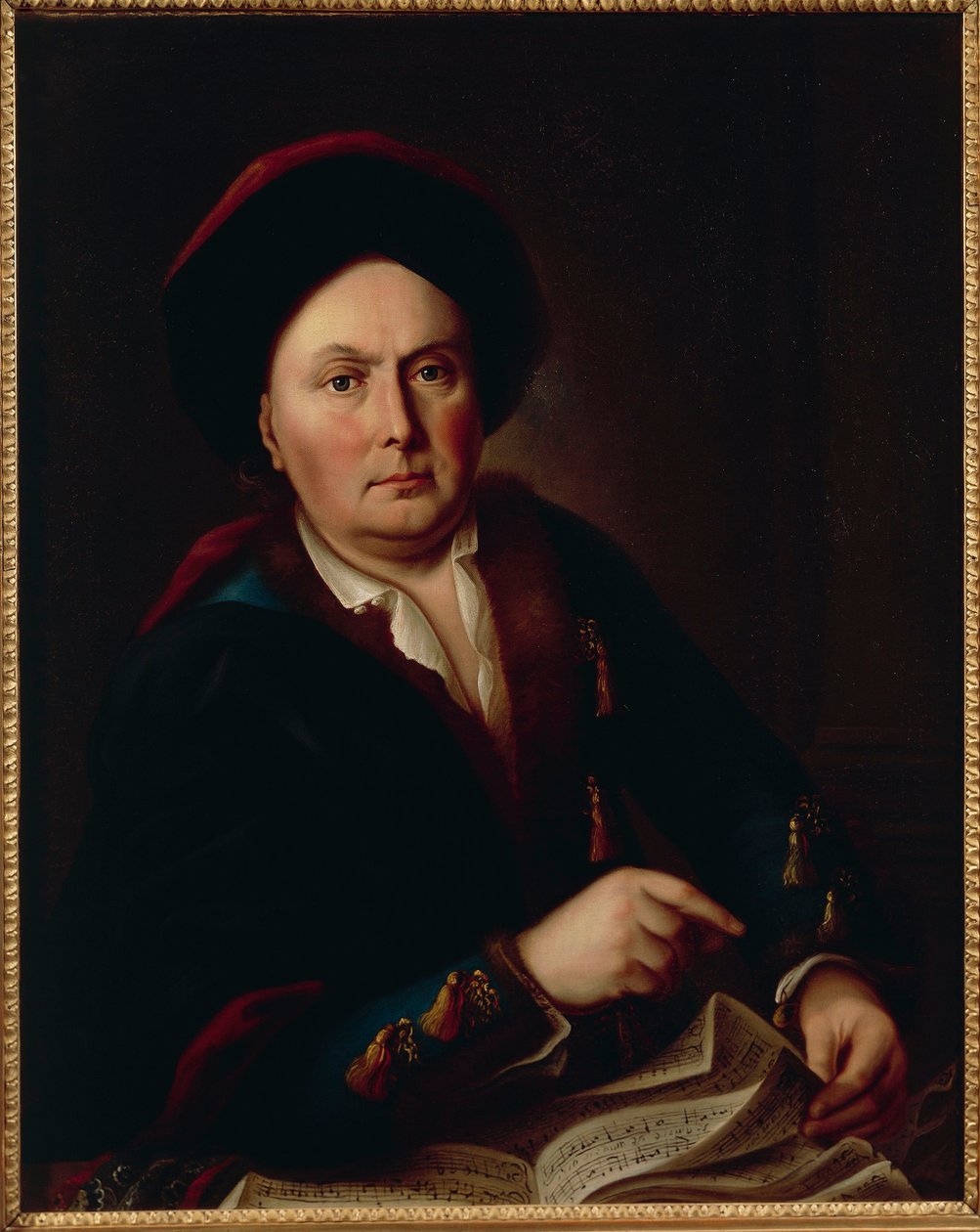 Muotokuva Ludwig van Beethovenista, kapellimestarista (1712-73), säveltäjä Ludwig Beethovenin isoisästä. tekijältä Leopold Radoux