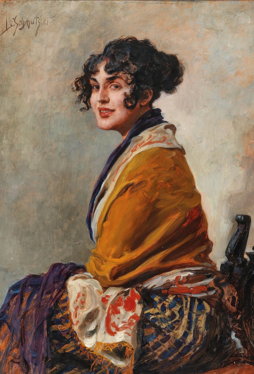 Näyttelijä Lili Marbergin muotokuva 1876-1962. tekijältä Leopold Schmutzler