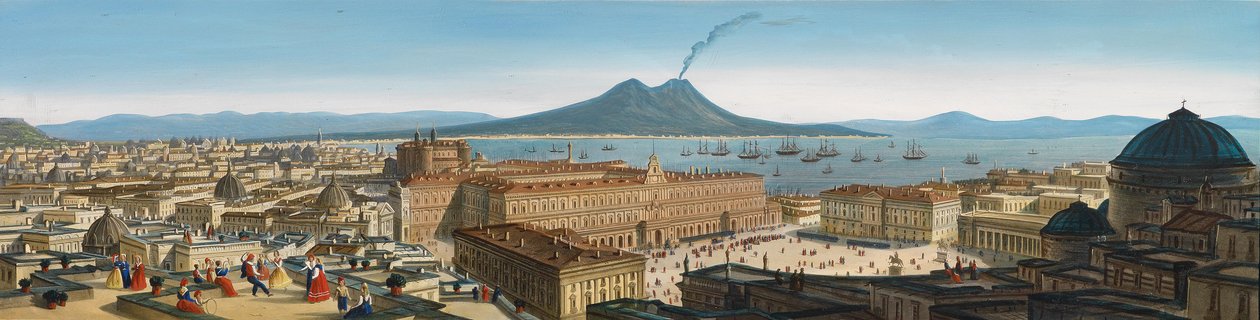 Piazza del Plebiscito und Vesuv tekijältä Leopoldo Calvi