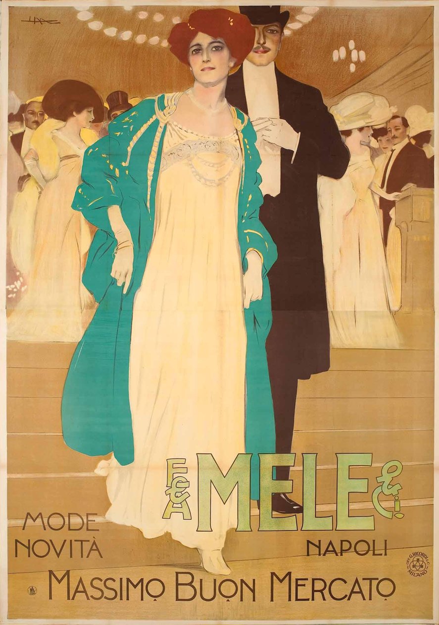 Mele Mode -uutuus, 1909. tekijältä Leopoldo Metlicovitz