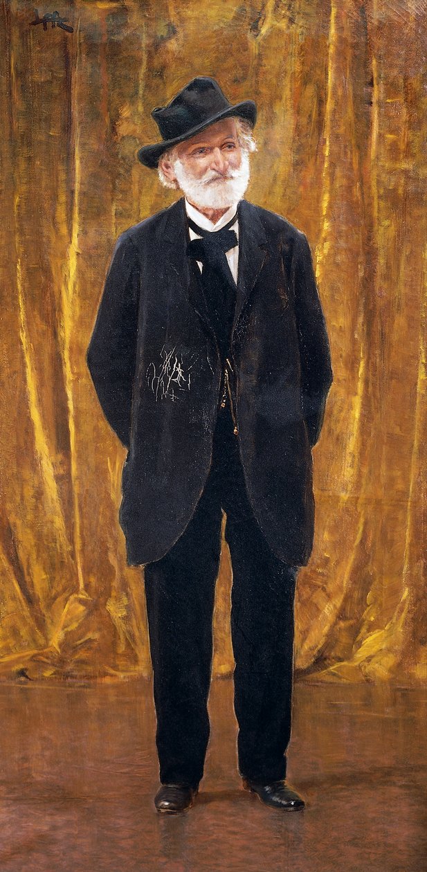 Giuseppe Verdin muotokuva (öljy kankaalle) tekijältä Leopoldo Metlicovitz