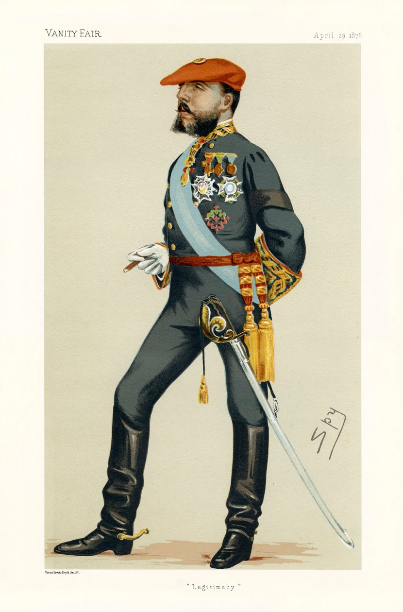 Don Carlos, Madridin herttua - muotokuva seisomassa tekijältä Leslie Matthew (1851 1922) Ward