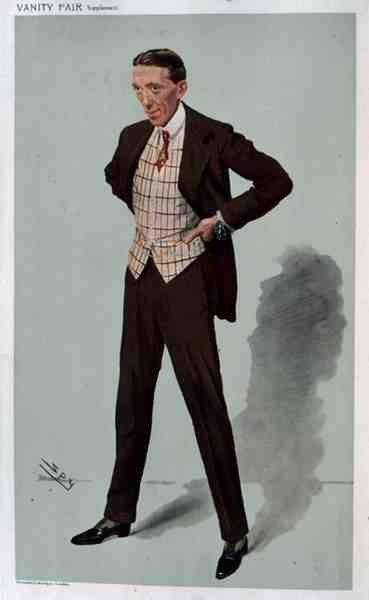 "Gerald", Gerald du Maurierin (1873-1934) "vakooja" sarjakuva Vanity Fairista, 25. joulukuuta 1907 (värilitho) tekijältä Leslie Matthew Ward
