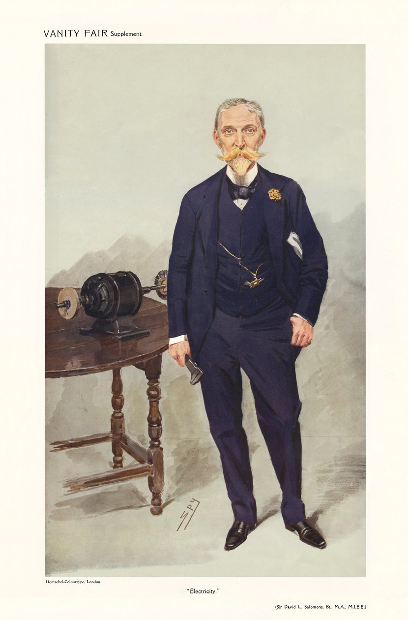 Sir David Lionel Goldsmid-Stern-Salomons - pystyasennossa tekijältä Leslie Matthew (1851 1922) Ward