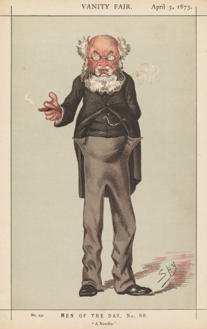 Vanity Fair: Päivän miehet, nro 60, kirjailija, 1873. tekijältä Leslie Matthew