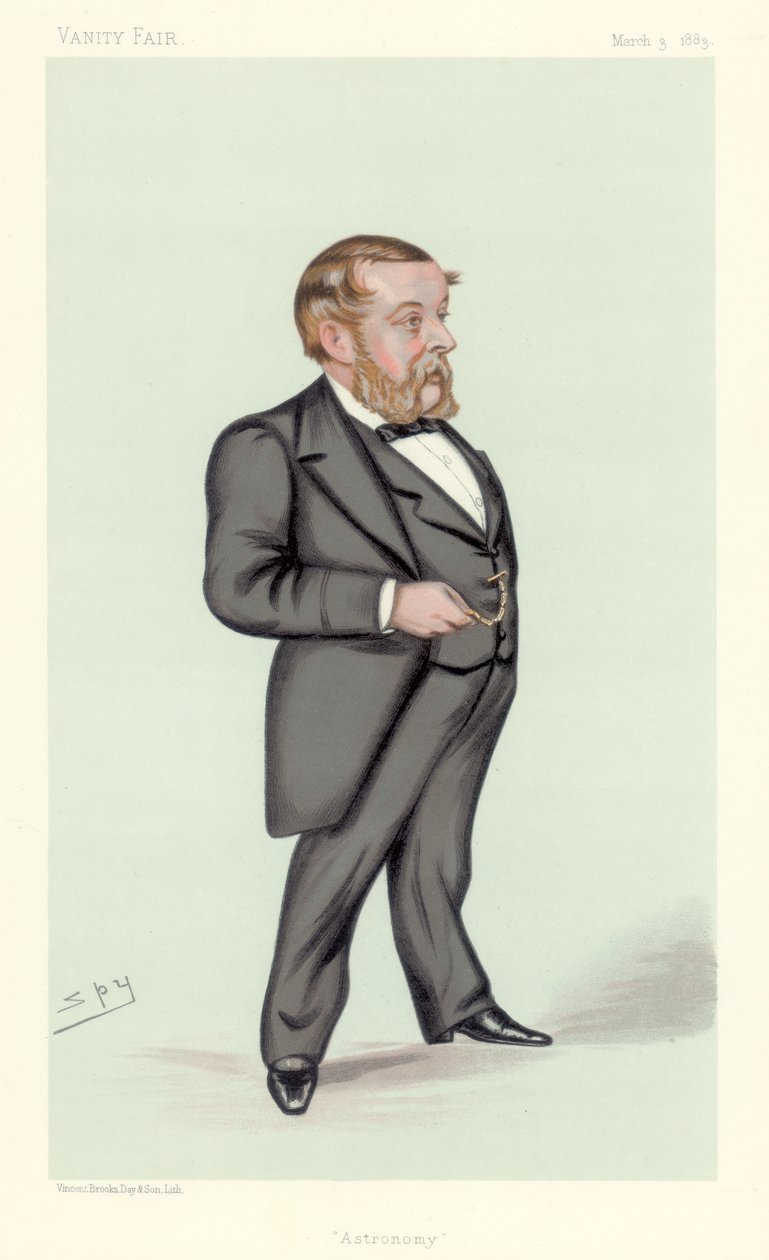 Richard Anthony Proctor, englantilainen tähtitieteilijä, matemaatikko ja populaaritieteellinen kirjailija, 1883 tekijältä Leslie Matthew Ward