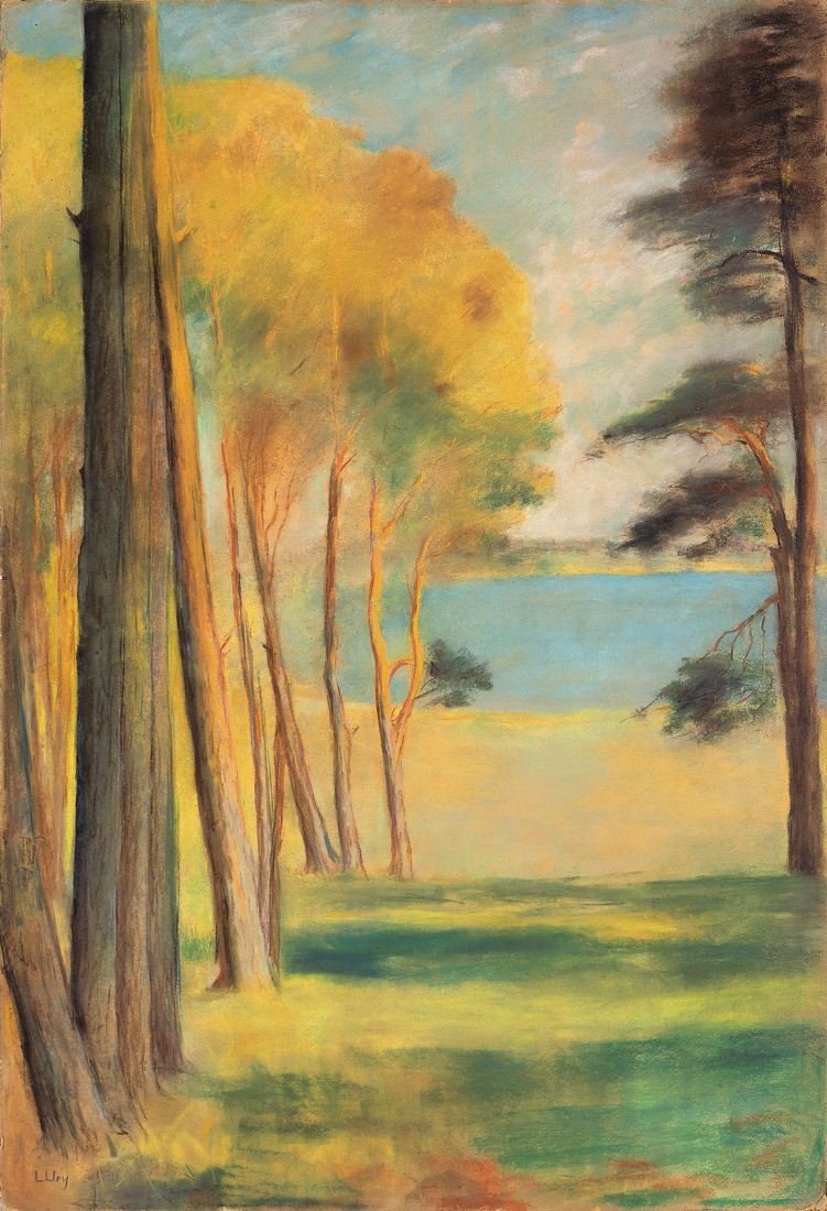 Havelsee mit Kiefernn tekijältä Lesser Ury
