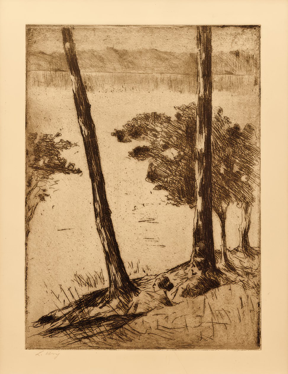 Sitzendes Paar an der Havel tekijältä Lesser Ury