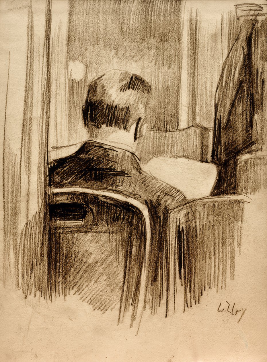 Leser im Café tekijältä Lesser Ury