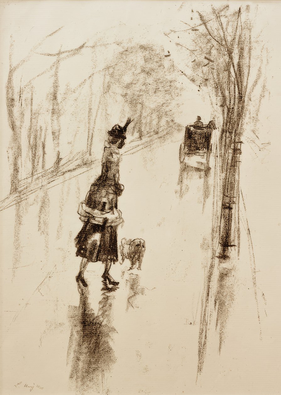 Mädchen mit Hund tekijältä Lesser Ury