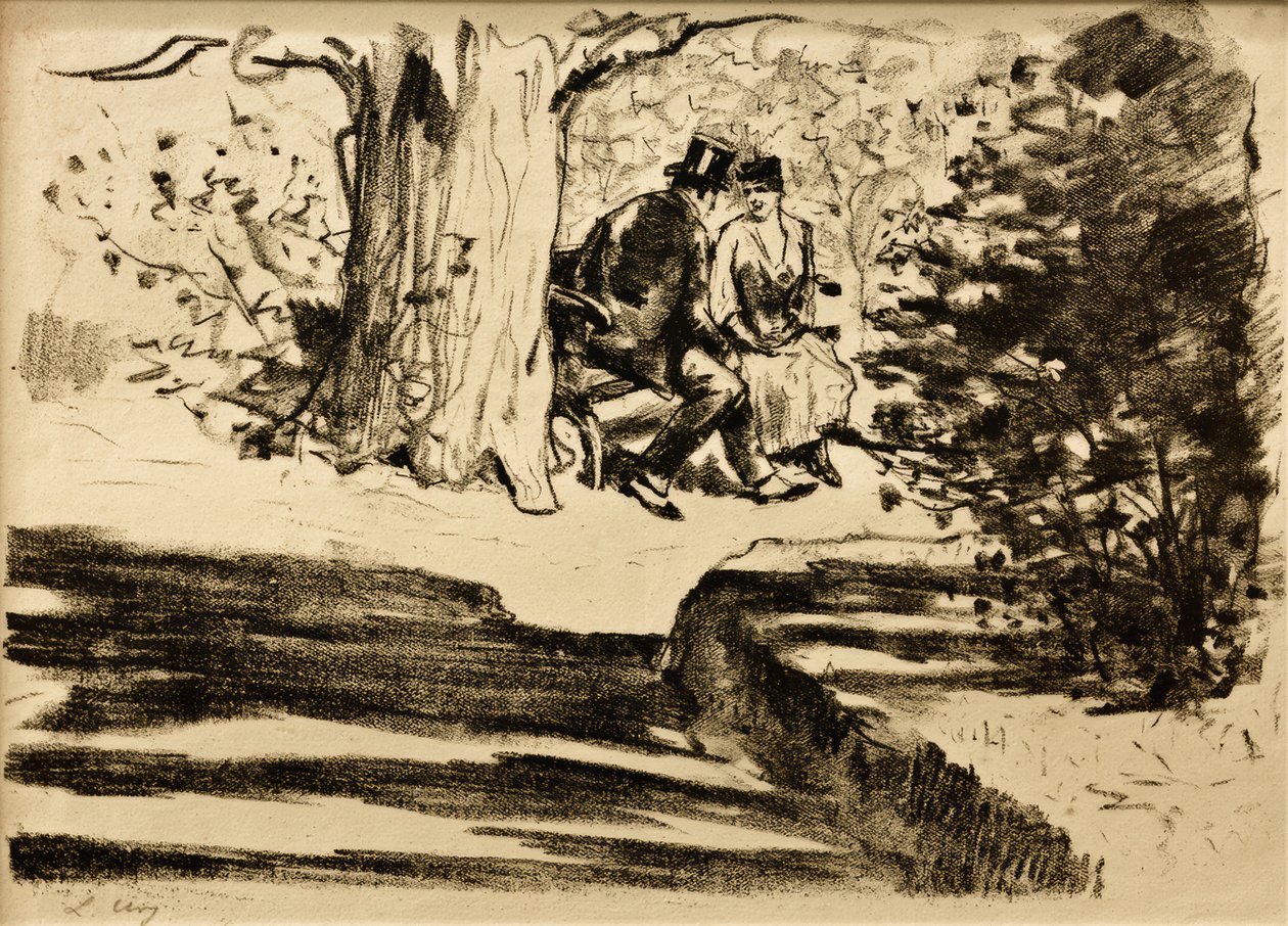 Paar auf der Bank tekijältä Lesser Ury