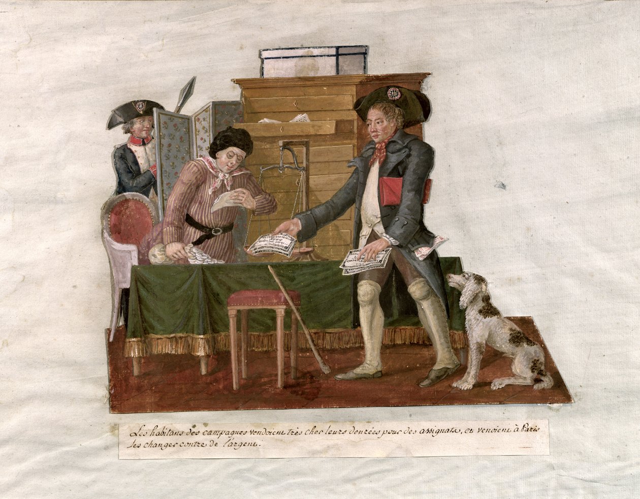 Fol.55 Country Folk ja rahanvaihtaja (gouassi kortilla) tekijältä Lesueur Brothers