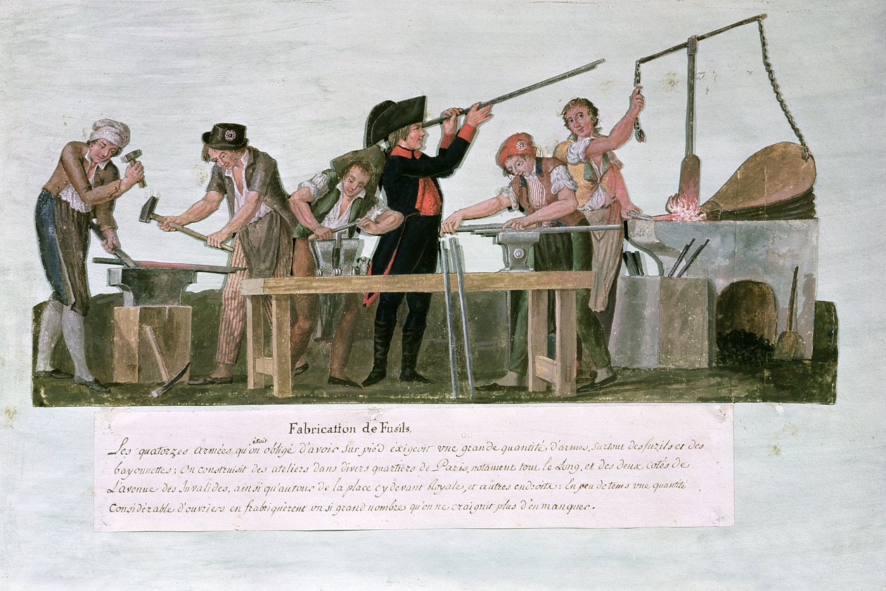 Kiväärivalmistajien työpaja, 1793 tekijältä Lesueur Brothers