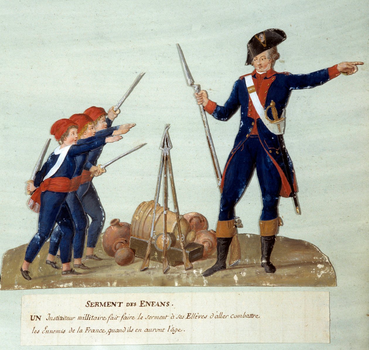 Ranskan vallankumous 1789: Lasten vala. Gouache des freeres Lesueur (1700-luku). Pariisi, Musee Carnavalet tekijältä Lesueur Brothers