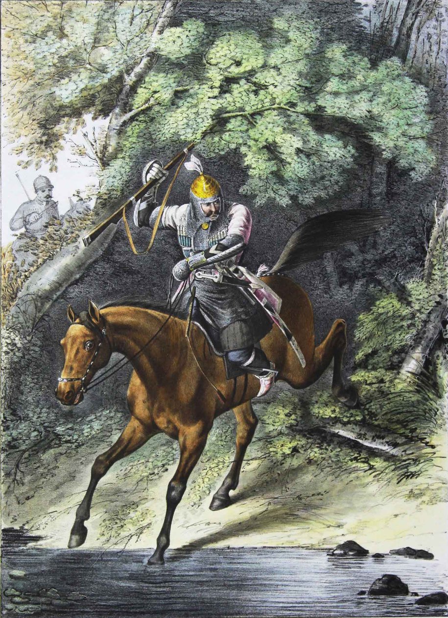 Hengenvartijoiden kaukasian-vuoristolentueen panssarinkantaja, 1829 tekijältä Lev Alexandrovich Belousov