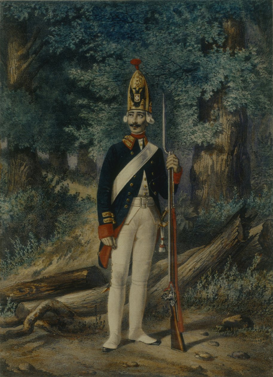 Preobraženskin rykmentin kranaatieri 1800, 1840-luvulla tekijältä Lev Alexandrovich Belousov