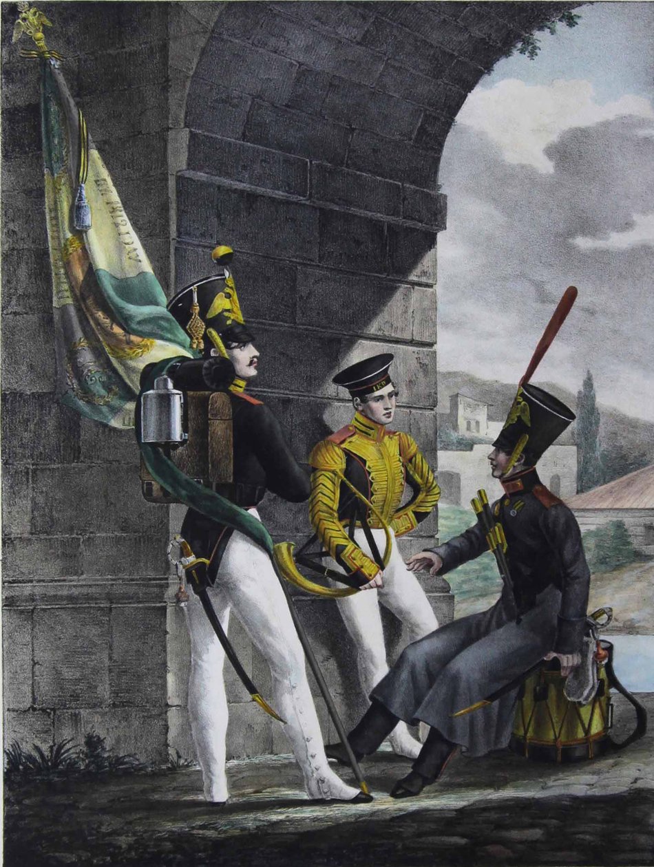 Podpraporshchik, Finliandskyn vartiorykmentin rumpali ja hornisti, 1829 tekijältä Lev Alexandrovich Belousov