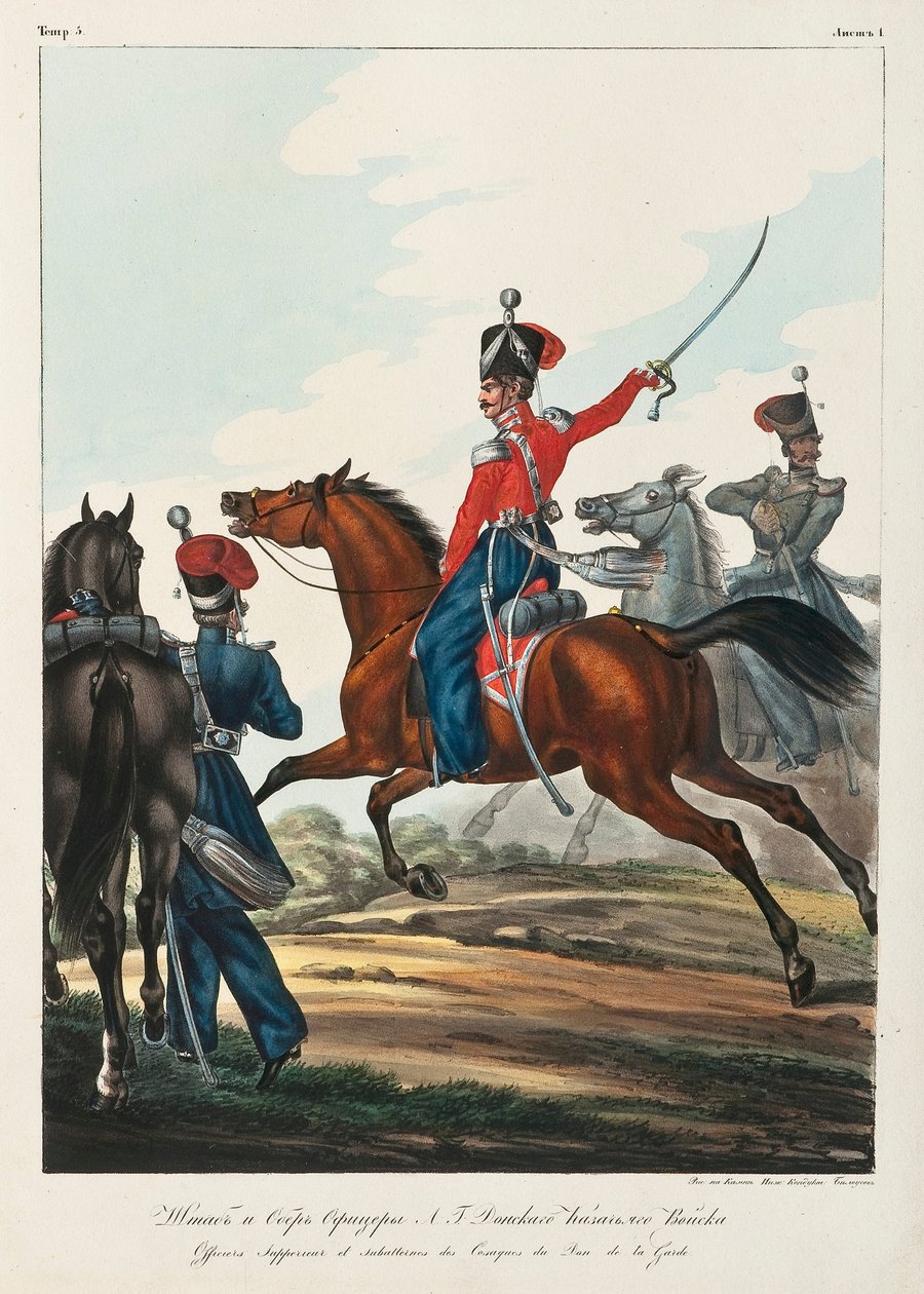 Donin kasakkojen armeijan esikuntaupseeri ja yliupseeri, 1830-1840 tekijältä Lev Alexandrovich Belousov
