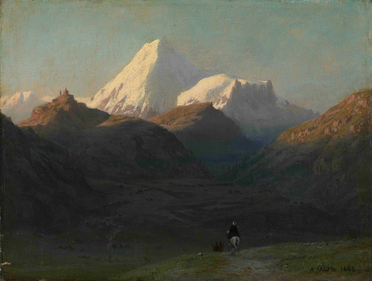 Vuoristomaisema, 1868 tekijältä Lev Felixovich Lagorio