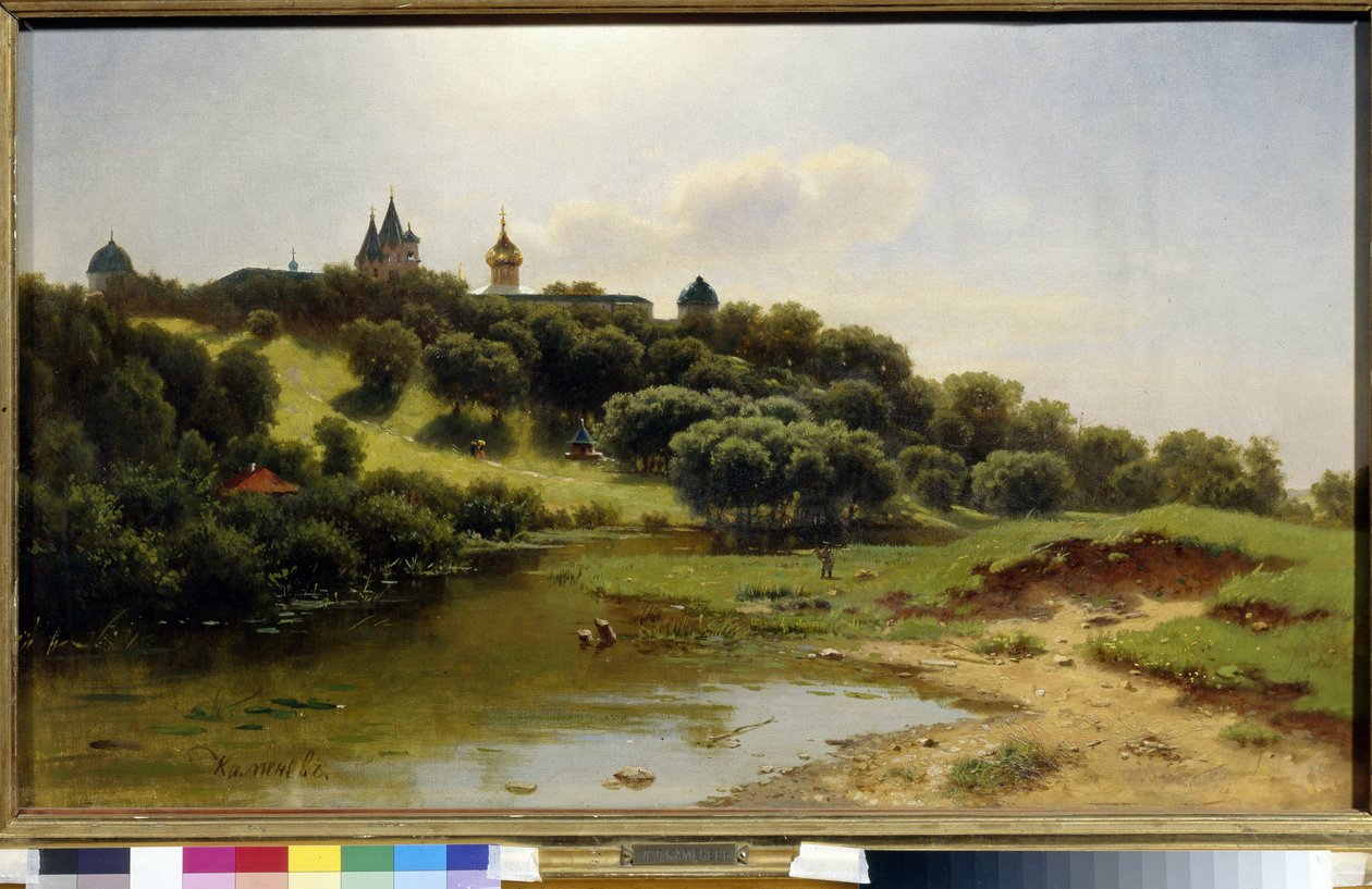 Le Monastere Savino Storozhevsky, Press de Zvenigorod (venäläinen). Peinture de Lev Livovich Kamenev (1833-1886), Huile Sir Toile tekijältä Lev Lyvovich Kamenev