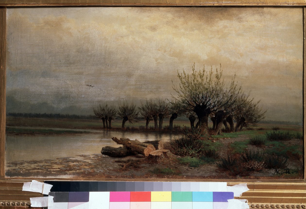 Kevät (kevät). Lev Lyvovich Kamenevin (1833-1886) maalaus öljy kankaalle tekijältä Lev Lyvovich Kamenev