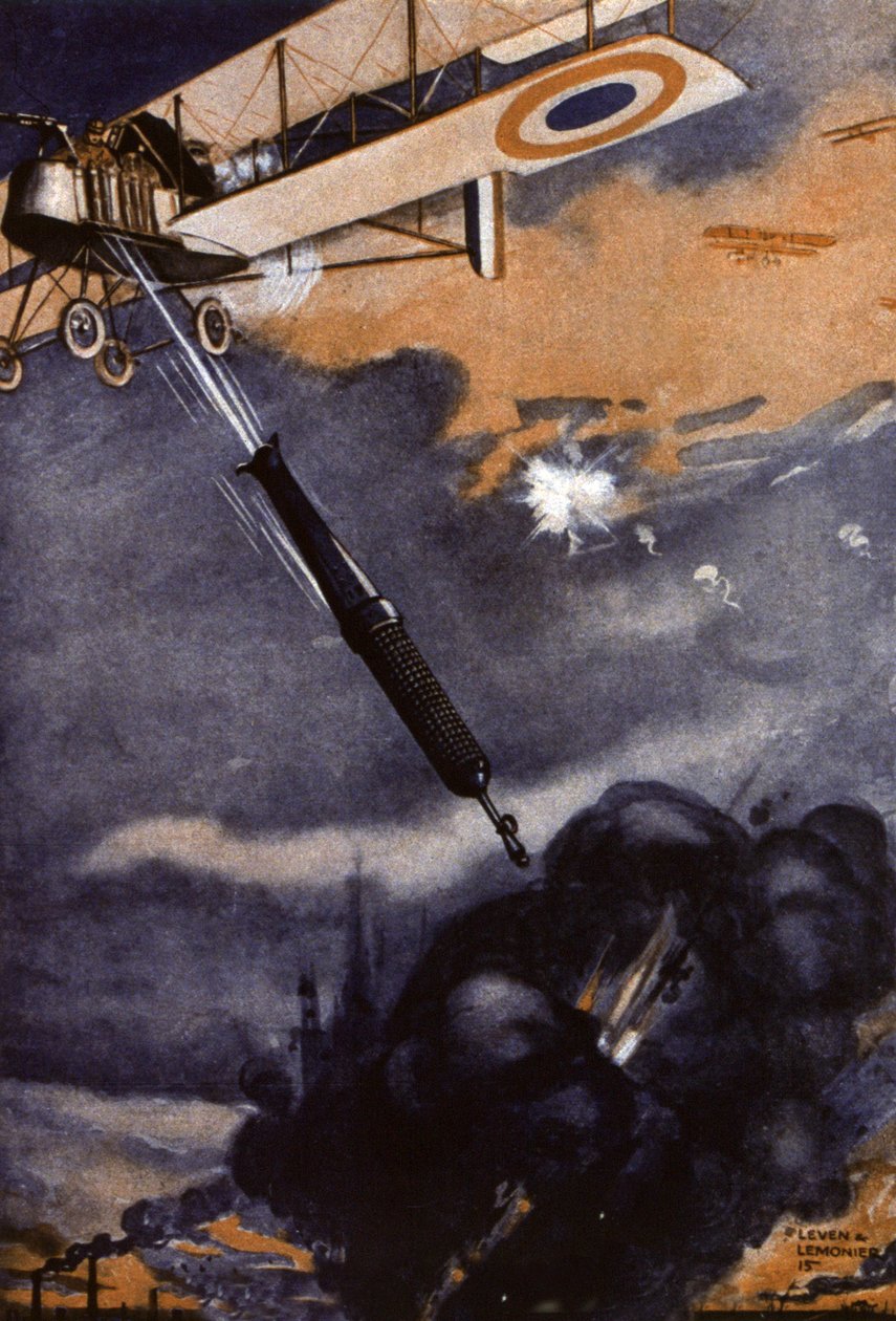 WW1: lentokoneen laukaisema pommi. tekijältä Leven & Lemonier