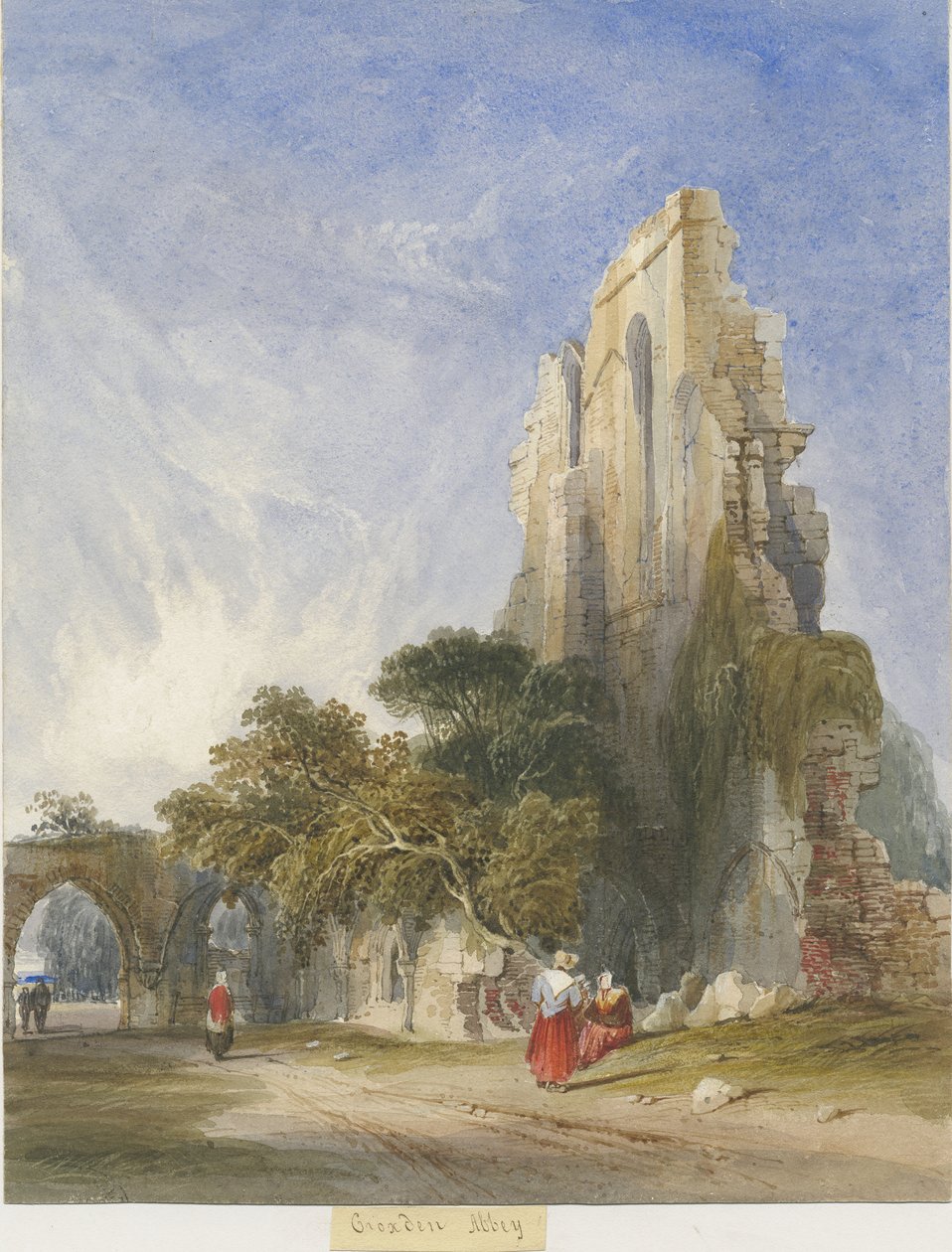 Croxden Abbey: akvarellimaalaus ja [c 1830-1840] (maalaus) tekijältä Lewis John Wood