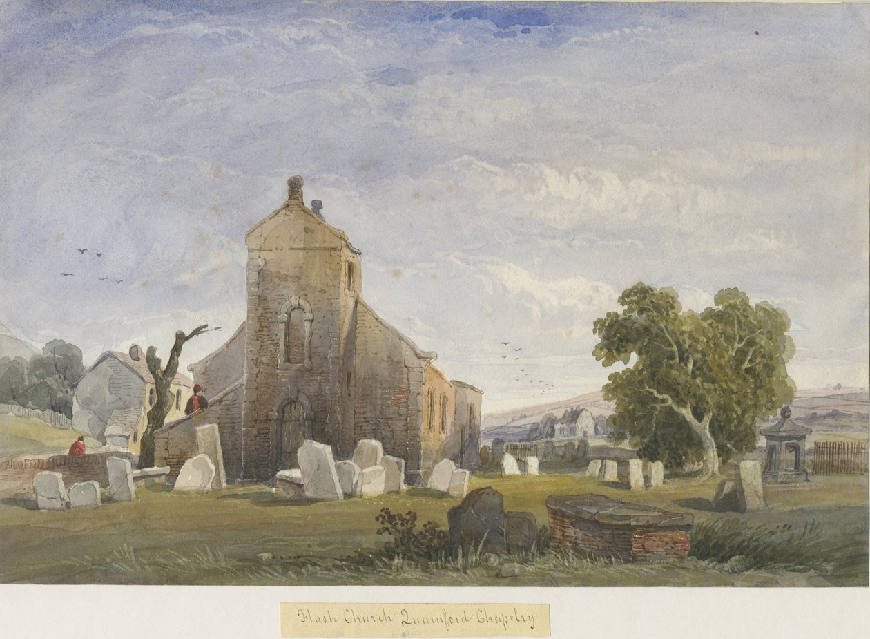 Flash Chapel: akvarellimaalaus ja [c 1830-1840] tekijältä Lewis John Wood